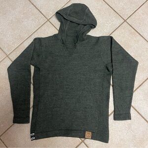 EUC Women’s  Paka Royal Alpaca & Recycled Nylon Hooded Sweater XS Green